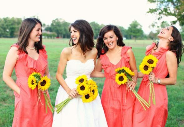 Simple Sunflower Wedding Bouquet
